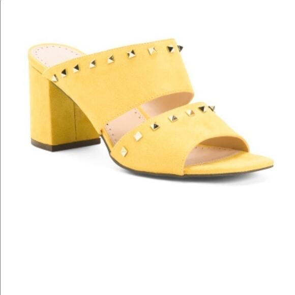 ADRIENNE VITTADINI ANISETTE SLIDE STUDDED HEELS WOMEN’S SANDAL SIZE 9 NEW - Picture 1 of 16